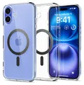 Spigen für iPhone 16 Hülle [Anti-Yellowing] Ultra Hybrid MagFit Case Handyhülle Transparent Dünn Slim Kompatibel mit MagSafe -Carbon Fiber