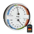 TFA Dostmann Analoges Thermo-Hygrometer, 45.2040.42, zur Kontrolle von Temperatur und Luftfeuchtigkeit, gesundes Raumklima, mit Komfortzonen, silber