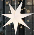 BRUBAKER 3D Weihnachtsstern zum Aufhängen - LED Papierstern mit Timer - 60 cm Adventsstern Batteriebetrieben, Weiß