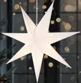 BRUBAKER 3D Weihnachtsstern zum Aufhängen - LED Papierstern mit Timer - 60 cm Adventsstern mit modernem Muster - Batteriebetrieben und Beleuchtet - Weihnachten Deko Leuchtstern für Fenster - Weiß