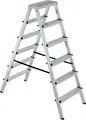 Alu-Doppelleiter, 2x 6 Stufen, Zusammenklappbar, Tragkraft 150 kg, Höhe 1300 mm