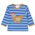 Toby Tiger Langarmshirt Langarmshirt mit Huhn Applikation blau 92