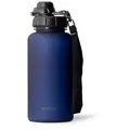 MAMEIDO Trinkflasche, mit 2-in-1 Deckel, Zeitmarkierung, Handschlaufe in 0,5l, 1l, 1,5l & 2l blau 1000 ml | 23.7 cm