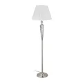 Relaxdays Stehlampe antik, Stoffschirm, dekorativer Metallfuß, E27, Standleuchte Wohnzimmer, HxD: 157x42cm, silber/weiß