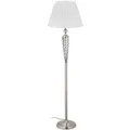 Relaxdays Stehlampe Eisen Stoff Weiß Silber Fußschalter 157 cm x 42 cm 4 kg