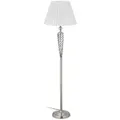 Relaxdays Stehlampe, Silber, Metall, Textil, Kunststoff, 42x157x42 cm, Lampen & Leuchten, Innenbeleuchtung, Stehlampen, Stehlampen