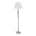 Relaxdays Stehlampe antik, Stoffschirm, dekorativer Metallfuß, E27, Standleuchte Wohnzimmer, HxD: 157x42cm, silber/weiß