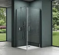 Mai & Mai Duschkabine Eckeinstieg 90x100x195 cm mit Hebe-Senk-Mechanismus 8mm ESG-Sicherheitsglas Nano-Beschichtung Klarglas Rav36-Plus