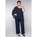 Sheego Jumpsuit Große Größen im Lagenlook mit Fledermausärmel blau 52