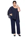 Sheego Damen Große Größen Overall im Lagenlook mit Fledermausärmel Abendmode elegant eckiger Ausschnitt -