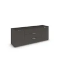 Rauch Möbel Flipp, Kommode für Schlafzimmer, Kinderzimmer, Wohnzimmer, Jugendzimmer, Flur, Garderobe, 2-türig, 3 Schubladen, mit Softclose-Funktion, Farbe Graphit, Breite 160 cm