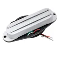 Musiclily High Output Dual Hot Rail Keramik Single Coil Sized Humbucker Pickup Tonabnehmer für Fender Squier Strat E-Gitarre, Weiß