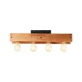 BRILLIANT Lampe, Calandra Deckenleuchte 4flg schwarz/holzfarbend, 4x A60, E27, 42W, Holz aus nachhaltiger Waldwirtschaft (FSC)