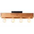 BRILLIANT Lampe, Calandra Deckenleuchte 4flg schwarz/holzfarbend, 4x A60, E27, 42W, Holz aus nachhaltiger Waldwirtschaft (FSC)