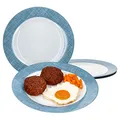 Ritzenhoff & Breker Brazil Speiseteller 4-er Set Blau I Flache ESS-Teller 27cm I Teller-Service für 4 Personen I hochwertiges Marken-Porzellan mikrowellengeeignet & spülmaschinengeeignet