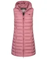 Geographical Norway Damen Stepp weste Kapuze Übergangs Herbst Winter Windbreaker Lang, Farbe:Old Pink, Größe:M (38)
