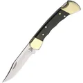 Buck 110BRSFG Taschenmessser mit 9,6 cm Edelstahlklinge, Ebenholzgriff, Leder