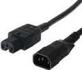 Netzkabel Kaltgerätestecker Stecker (IEC320 C14) - Warmgeräte Kupplung (IEC320 C15), schwarz, 1,0 m (356.1260)