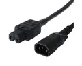 Bachmann Netzkabel Kaltgerätestecker-Stecker auf Warmgeräte-Kupplung Stromkabel, IEC320 C14, Kaltgeräte, 10A Männlich (Stecker), IEC320 C15, Heißgeräte, 10A Weiblich (Buchse) (100.0 cm), IEC320 C14/C15, 356.1260