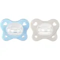 Chicco Dual Soft, Silikonschnuller 2-6 Monate, zweifarbig, Set aus zwei weichen Schnullern, unterstützt die Atmung und fördert die richtige Entwicklung des Mundes, 2 Stück, Baby Boy