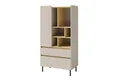 KINDERHOCHKOMMODE LIBU 06 80/40/165 in Sandbeige / Geölte Eiche