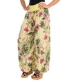 Malito - Damen Haremshose floraler Blumen Print - atmungsaktive Pumphose - dünne Freizeit Strandhose - hautfreundliche Aladinhose 8939 (hellgelb)