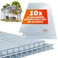 DeubaXXL DE Doppelstegplatten 10er-Set 6mm transparent 7m² UV-beständig bruchfest 109590