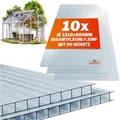 Gardebruk - Doppelstegplatten Zuschneidbar 121x60,5cm Polycarbonat Uv-beständig Klar Hohlkammerplatten Gewächshaus Platten Stegplatten 10er Set 6mm