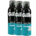 Gillette Foam Rasierschaum 3 x 200 ml für empfindliche Haut Sensitive for Men Se