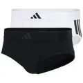 adidas Sportswear Hüftslip Active Flex Cotton 3 Stripes (2er Pack) elastischer Logo-Bund, ohne Eingriff, sportliches Design schwarz XXL