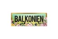 speecheese Metallschild Balkonien Metallschild XL mit Blumen Motiv