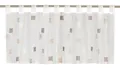ELBERSDRUCKE Scheibengardine Bistrogardine mit Schlaufen Quadro weiß-braun 48 x 140 cm (1 St), Schlaufen, transparent, Polyester, transparent, bestickt, modern, Sichtschutz