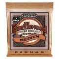 Ernie Ball Earthwood Medium Phosphor Bronze Akustik-Gitarrensaiten, 3er-Pack, Stärke 13-56