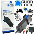 QUAD LOCK Wasserfest 12V Anschluss zu USB Smart Adapter für Motorräder, Boote 