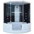 AcquaVapore Grossraumdusche Dampfdusche Whirlpool Duschkabine K70-SW-TH-ALL, Sicherheitsglas ESG, inklusive Duschwanne, Integrierte Massagedüsen, Moderner Touchscreen, Rutschsicher, Schnelle schwarz