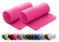 wometo 2er Set Polar Fleecedecke oekoTex 130x160 ca. 400g mit Anti-Pilling und Kettelrand pink