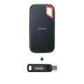 SanDisk Extreme Portable SSD 2 TB V2 - USB-C 3.2 Gen2 IP65 wasserresistent + SanDisk Ultra Dual Drive Go 128 GB USB 3.1 Type-C / USB-A Stick