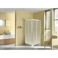 Eckeinstieg Schiebetür 4-teilig Breuer Fara 4 80-90 cm Höhe 185 cm Kunstglas Perle Profilfarbe weiß - Weiß