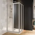Breuer Fara 4 Eckeinstieg Schiebetür 4-teilig Kunststoffglas Perle 90 x 90 cm / 185 cm - Weiß - 0708 011 055 032