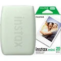 instax mini Link 3 Sage Green + Fujifilm instax mini Colorfilm Glossy (20 Stück)