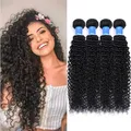 RICHAIR - Brasilianische Locken, 55,88 cm, 4 Stück, brasilianisches Haar, Naturschwarz, 50 g/Stück (insgesamt 200 g)