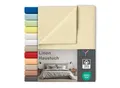 NYVI Linon Deluxe Bettlaken ohne Gummizug aus 100% atmungsaktiver Baumwolle - Betttuch auch als Sommerdecke nutzbar Farbe:Creme;Größe:150x250 cm