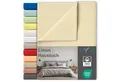 NYVI Betttuch Linon Deluxe Bettlaken ohne Gummizug aus 100% atmungsaktiver Baumwolle, Baumwolle, (1 Stück), Betttuch auch als Sommerdecke nutzbar, OEKO-TEX 100, Bei 60°C waschbar