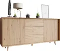 MIRJAN24 Sideboard Ferido 2D3SZ, Highboard mit zwei Drehtüren und drei Schubladen, Griffloses Öffnungssystem push to open (Farbe: Artisan Eiche)