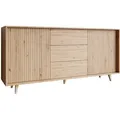 Mirjan24 Kommode, Beige, Holzwerkstoff, Holz Optik, 3 Schubladen, 180x84x40 cm, Wohnzimmer, Kommoden & Sideboards, Kommoden