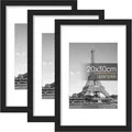 Bilderrahmen Set 20x30 cm Schwarz, 3er Pack, für Fotos & Poster