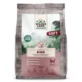 Wildes Land - Halbfeuchtes Trockenfutter für Hunde - Rind - 1500 g - Soft mit Reis und Wildkräutern - Glutenfrei - Extra viel Fleisch - Für alle Hunderassen - Beste Akzeptanz