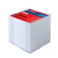 Herlitz Zettelbox Kunststoff 90 x 90 mm glasklar 700 Blatt weißes Papier