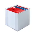 Herlitz Zettelbox / incl. 700 Bl. Notizblätter / 9x9x9cm / Farbe: transparent