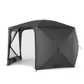 qeedo Quick Hub Hex Faltbarer Pop Up Pavillon mit Schnellaufbau & UV-Schutz - wasserabweisender Camping Pavillon mit Sturmleinen & robusten Stahlheringen - Event Shelter 3,7 x 2,2 m
